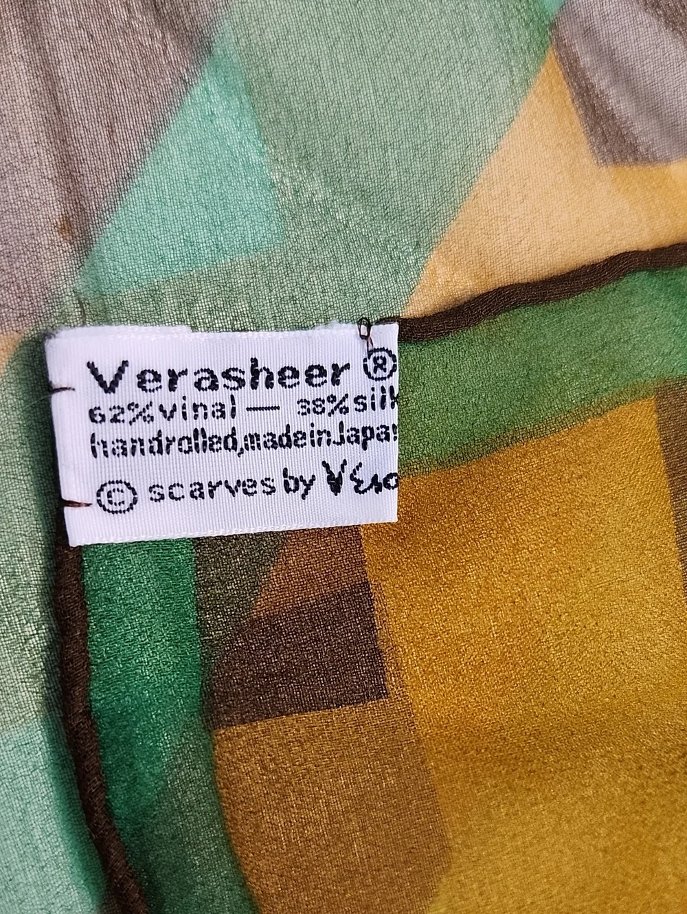 Vera Neumann Vintage 1970's Chiffon Square Scarf